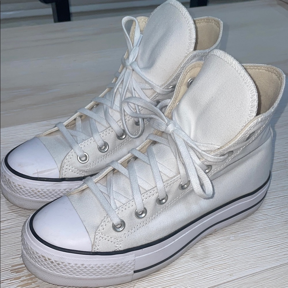 Classic White High-Top Platform Converse